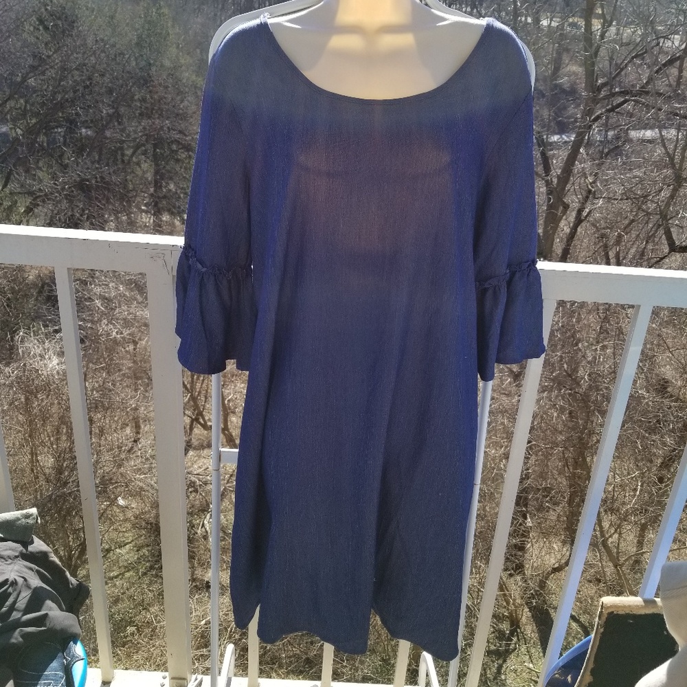 Naif Blue Chambray Bell Sleeve Dress